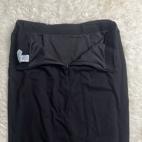 Carmen Marc Valvo Black Pencil Skirt Pleather Pockets | B13 - Picture 7 of 7